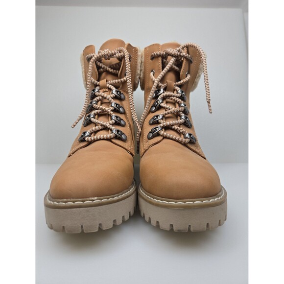 DV by Dolce Vita Russit Ankle Boot Lace Up Bootie Tan/Camel Women's 8.5 Buckle - Picture 10 of 12